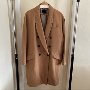 Banana Republic Tan Double-Breasted Pea Coat